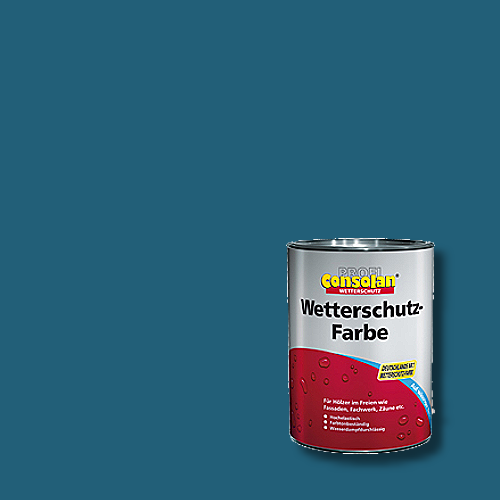 Profi-Consolan - Wetterschutzfarbe - Farbton RAL 5009 Azurblau