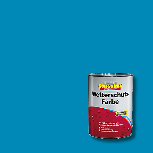 Profi-Consolan - Wetterschutzfarbe - Farbton RAL 5012 Lichtblau